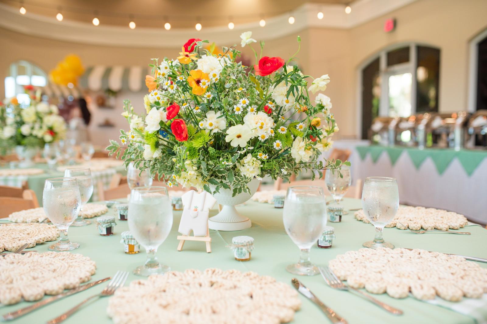 Colorful floral reception designed by Susy's Soirées